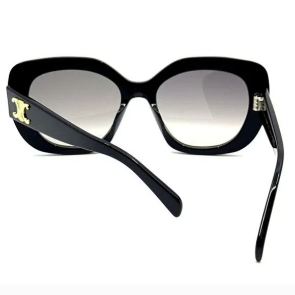 CELINE Triomphe Butterfly Round Sunglasses Acetate Ombre GRADIENT Black SUNNIES - Picture 6 of 16